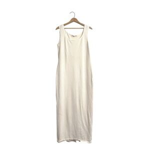 EL-Ana Cream Virgin Wool Knit Tank Maxi Dress XL Made in USA